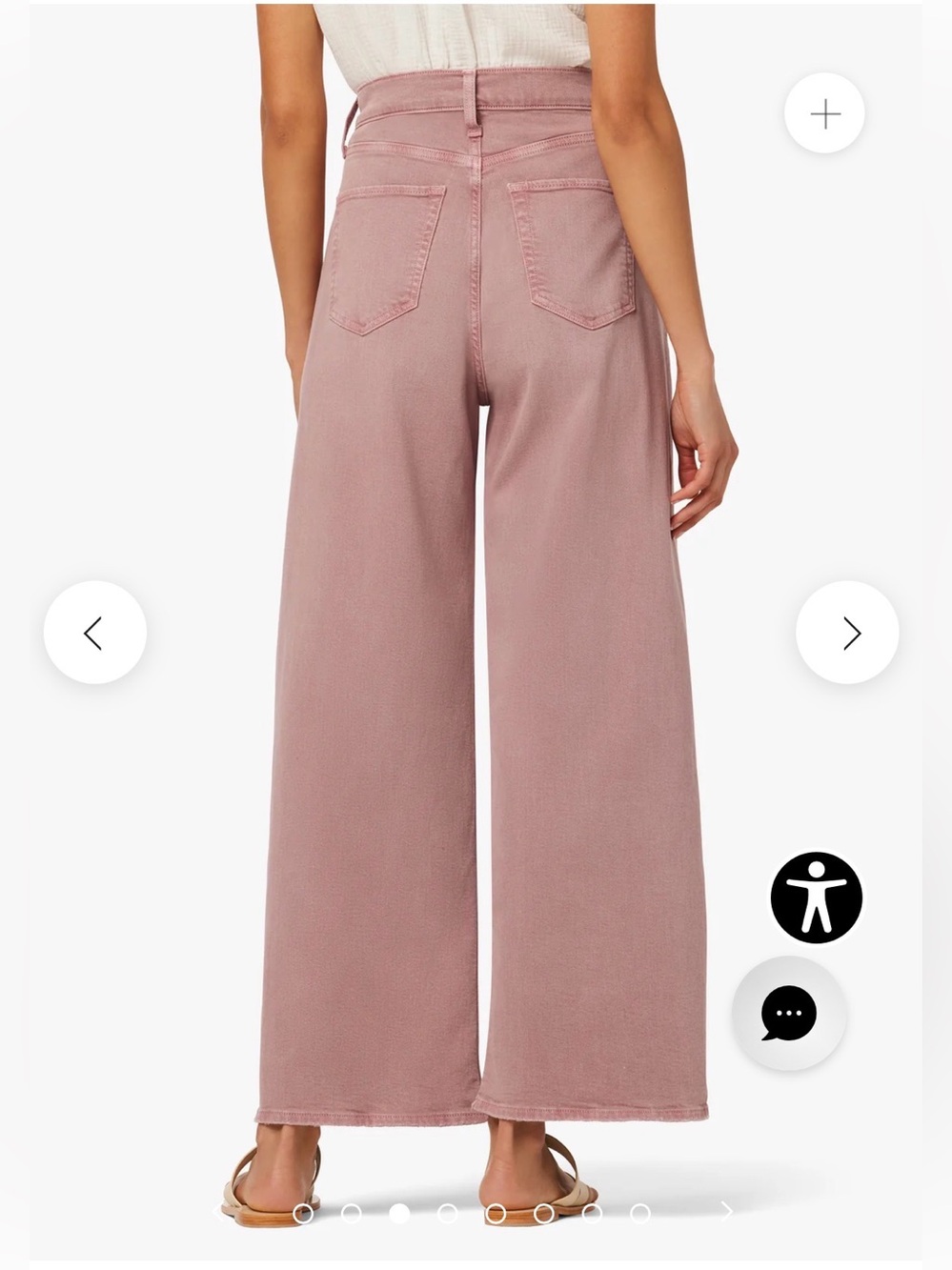 Joe's Jeans The Pleated Wide Leg Ankle Denim High Rise Nostalgia Rose Pink Sz 28 - Picture 2 of 11